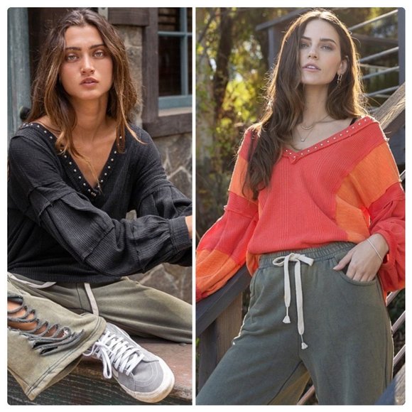 POL Raw Edge Color Block Top - Picture 14 of 16